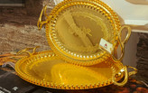 سینی طلایی مارک Lusail رنگ ثابت ۲ عددی بیضی