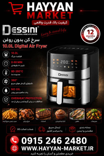 سرخ کن بدون روغن دسینی ۱۰ لیتر مدل DS-819DW